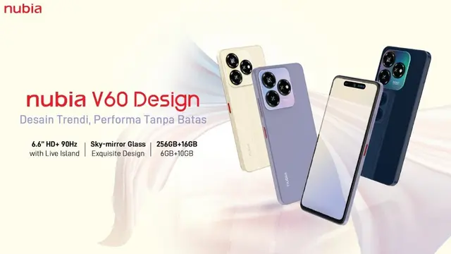 Nubia V60 Design Rilis di Indonesia, Cek Spesifikasi dan Harga